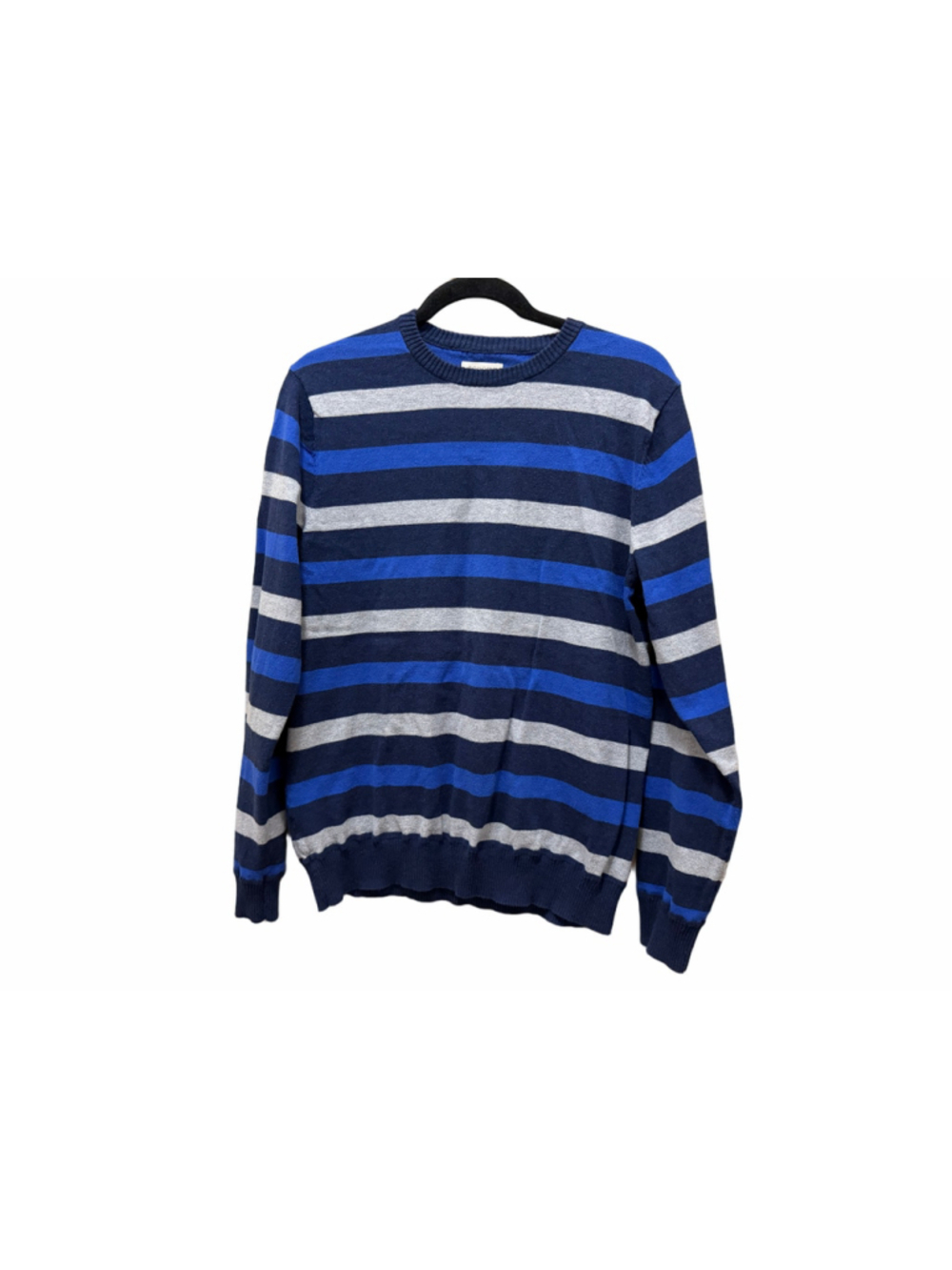 Men's Sonoma Life + Style Crewneck Sweater Size M Blue Grey Striped